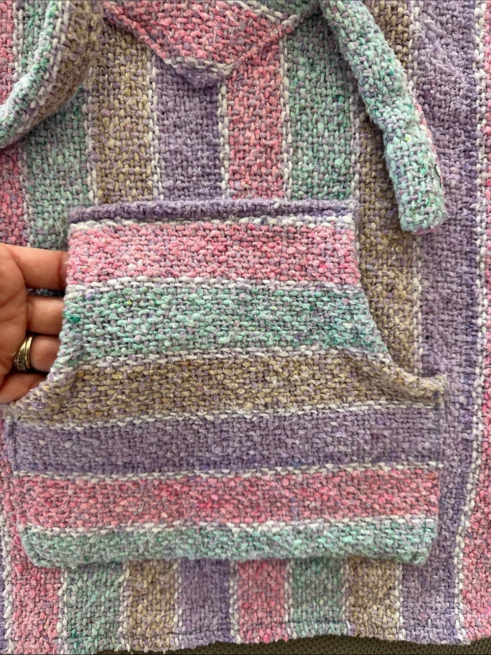 Kids Striped Beach Poncho Pullover - Pastel Multi